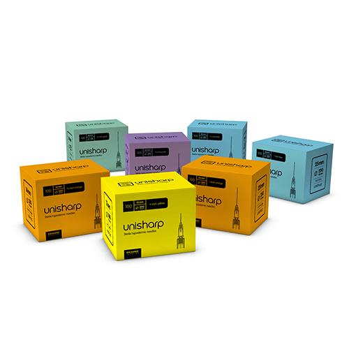 Unisharp Hypodermic Needles 21g, 23g,25g,27g